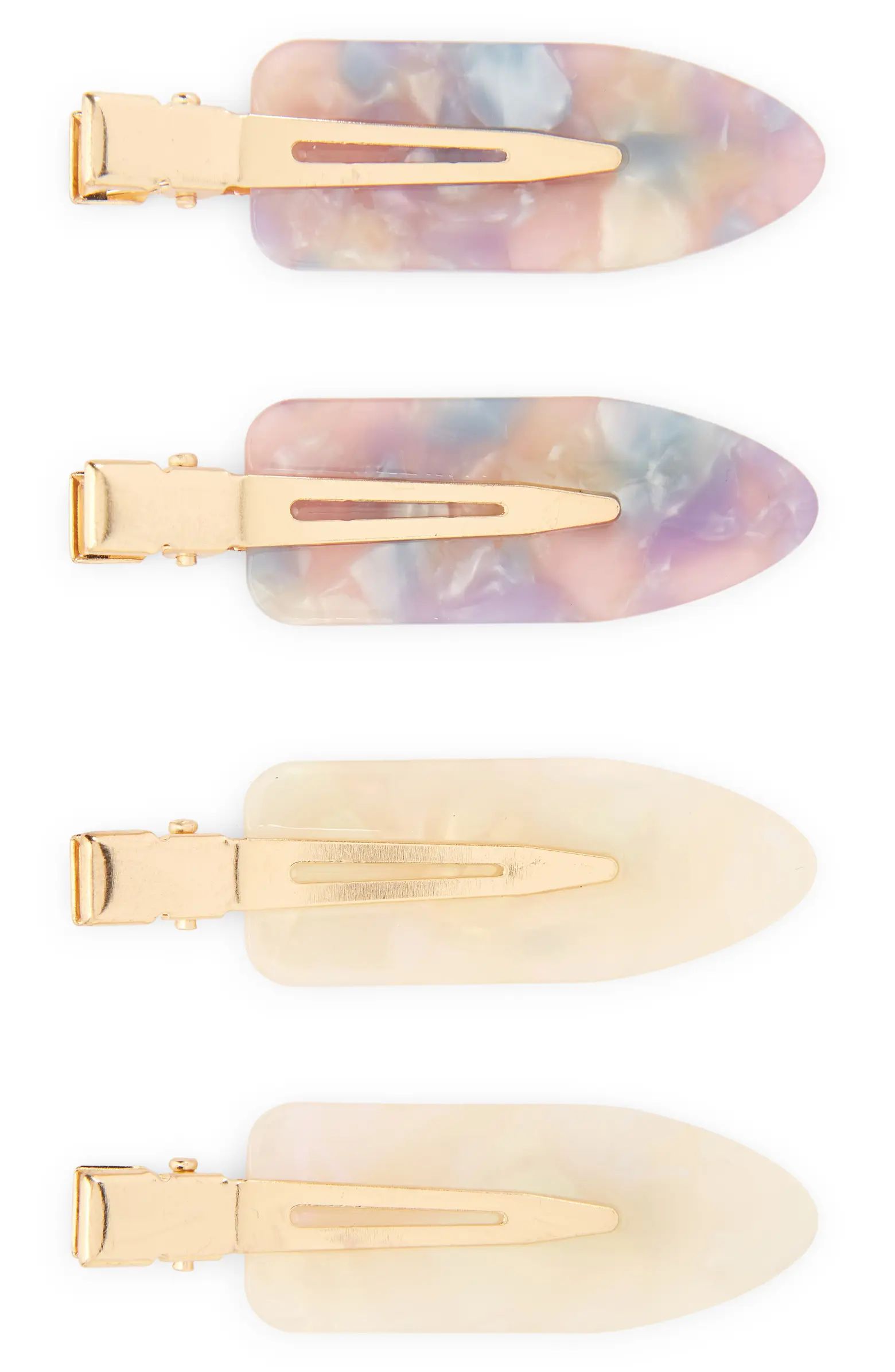 BP. Assorted 4-Pack Marbled Hair Clips | Nordstrom | Nordstrom