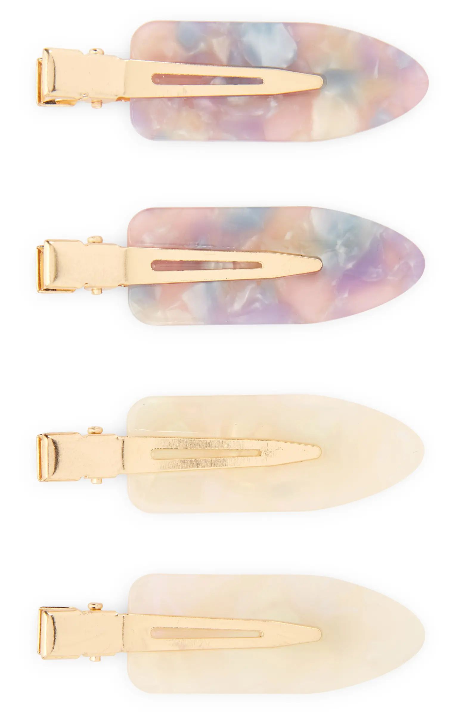 Assorted 4-Pack Marbled Hair Clips | Nordstrom