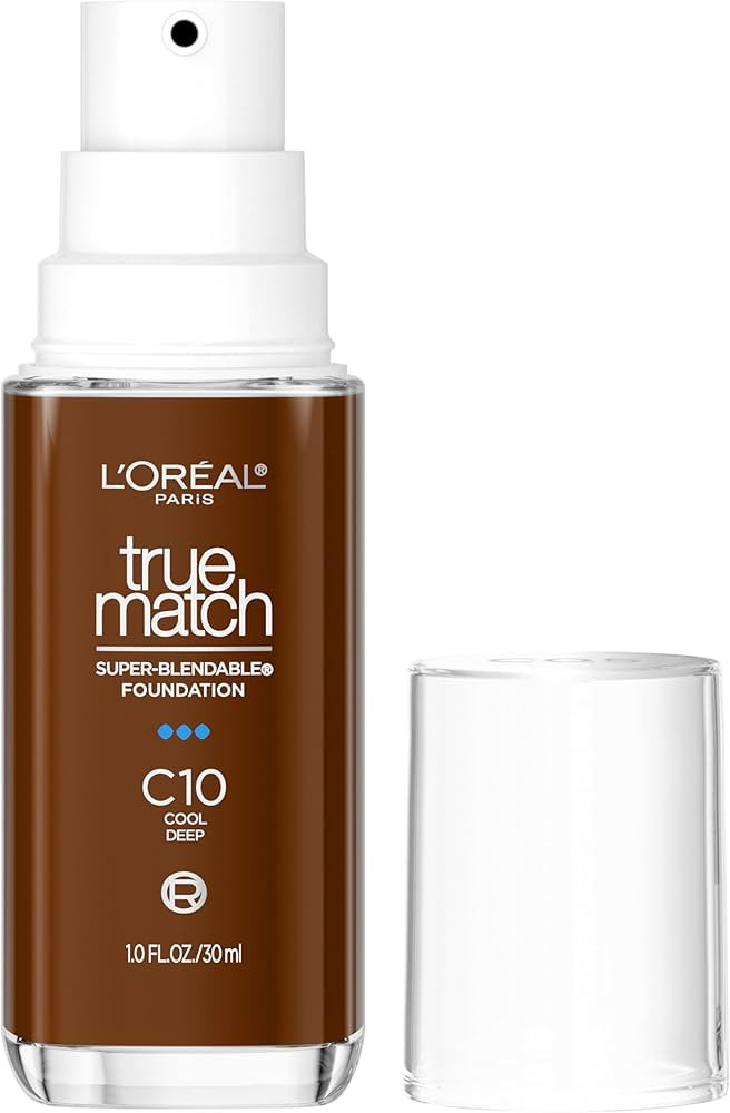 L'Oreal Paris True Match Super-Blendable Foundation, Medium Coverage Liquid Foundation Makeup, C1... | Amazon (US)