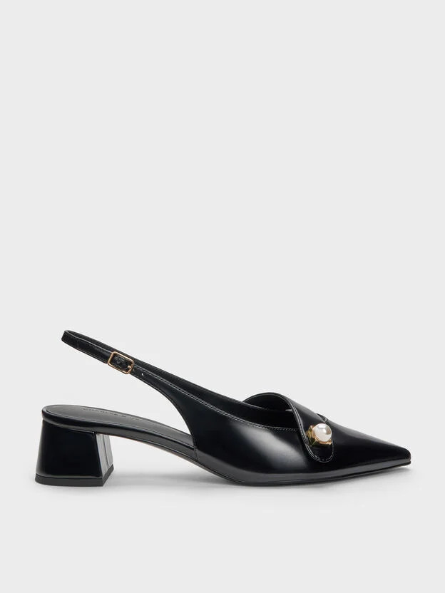 Black Box Marie Pearl Slingback Pumps | CHARLES & KEITH | Charles & Keith US