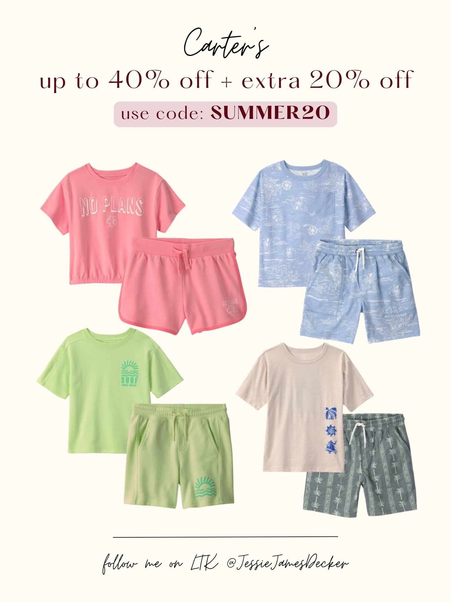 Up to 40% off sale* plus, extra 20% off select styles online with code: SUMMER20

#LTKSaleAlert #LTKSeasonal #LTKKids