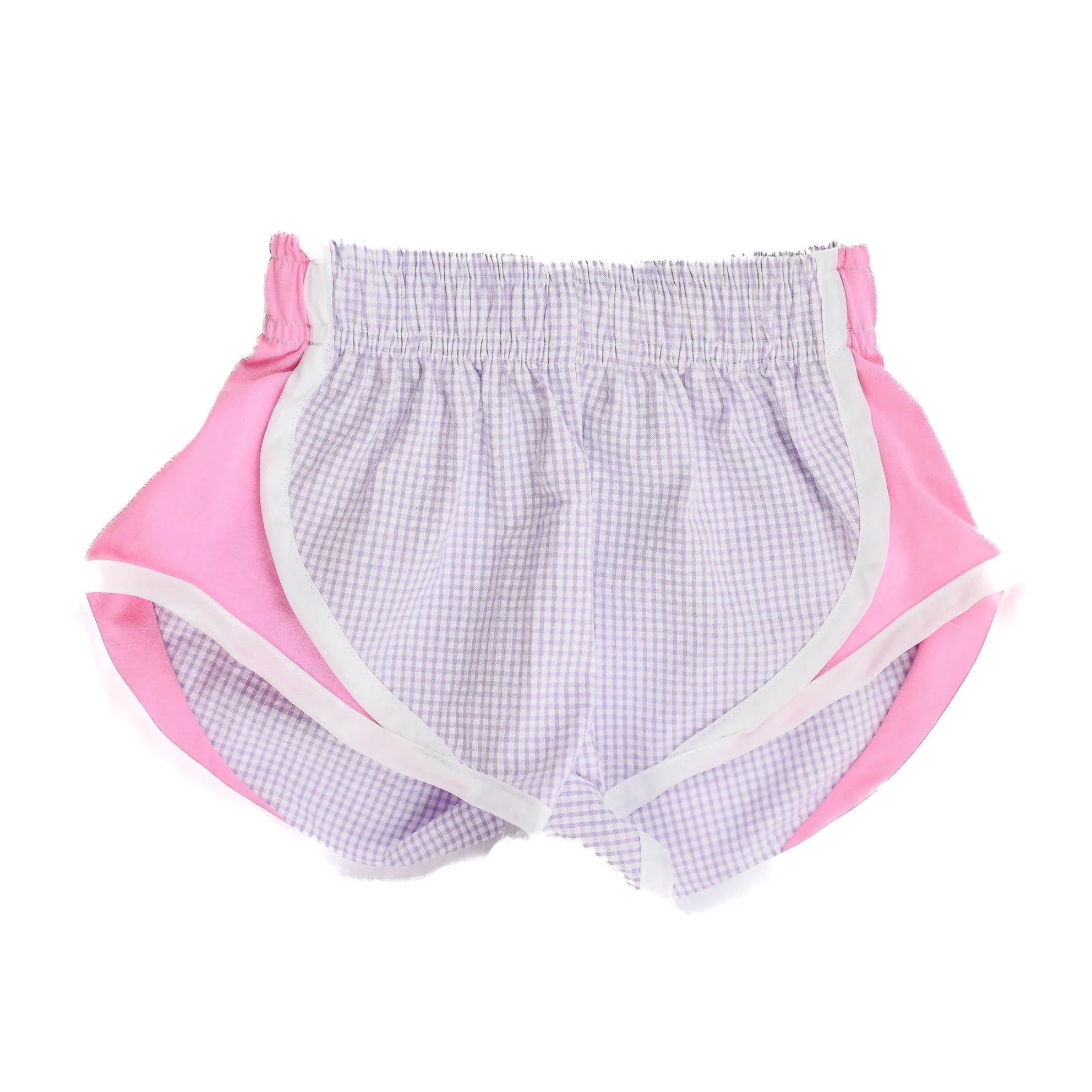 Fantasia Too Athletic Shorts - Lavender Check with Pink Sides | JoJo Mommy