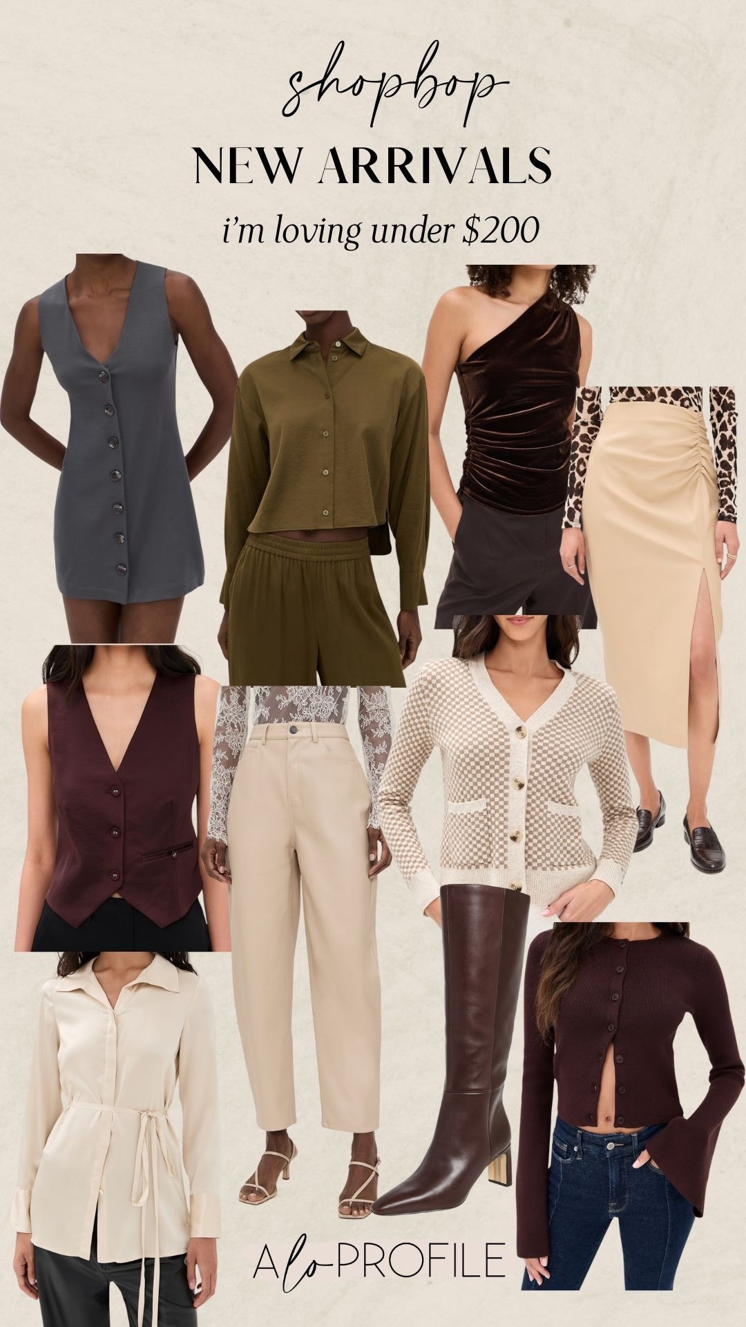 Shopbop Fall Favorites Under $200🤎Shopbop, Shopbop fashion, fall style, fall outfits, neutral fall fashion, fall outfit ideas, fall jackets, fall dresses, fall tops, fall sweaters, fall wardrobe, fall closet staples