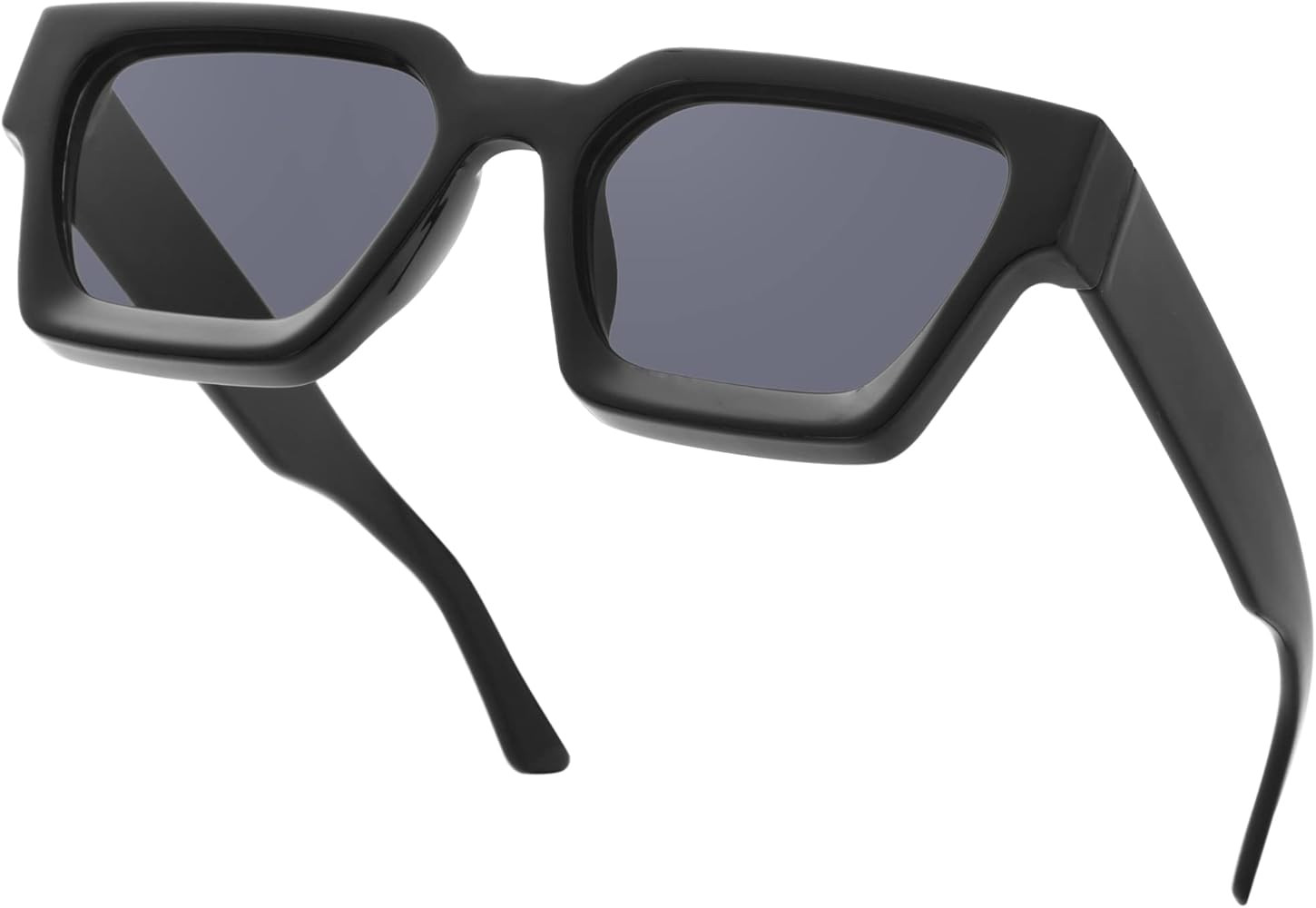 Thick Square Frame Sunglasses for Women Men Retro Chunky Rectangle Sun Glasses Fashion Black Shad... | Amazon (US)