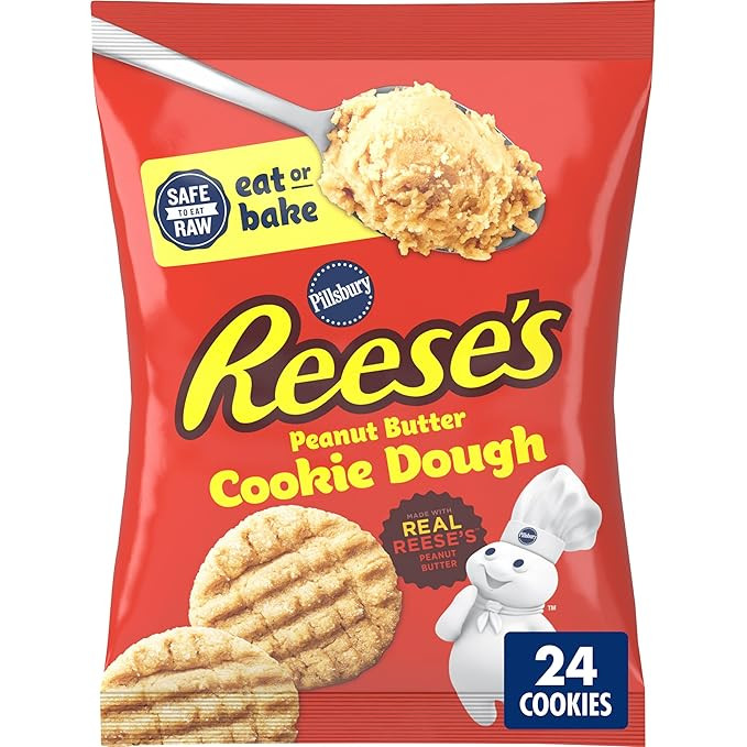Pillsbury Ready To Bake Refrigerated Cookie Dough, Reese's Peanut Butter, 24 Cookies, 16 oz | Amazon (US)