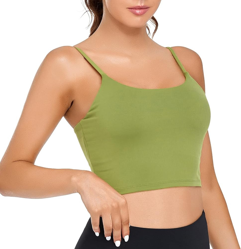 Lemedy Women Padded Sports Bra Fitness Workout Running Shirts Yoga Tank Top | Amazon (US)