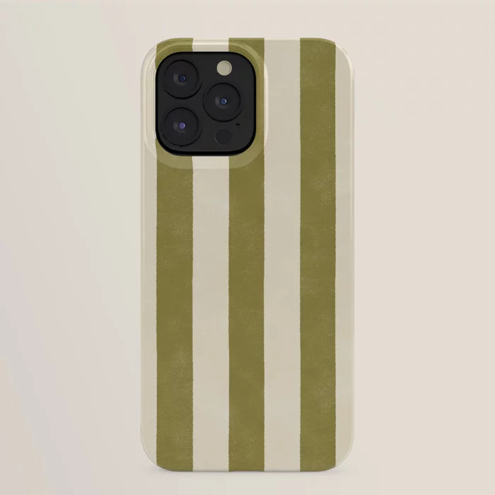Cabana Stripe - moss green and cream iPhone Case | Society6