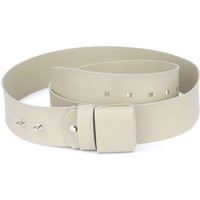 Womens Beige Belt - Wide Leather 2 Inch Without Buckle For A Dress | Etsy (US)