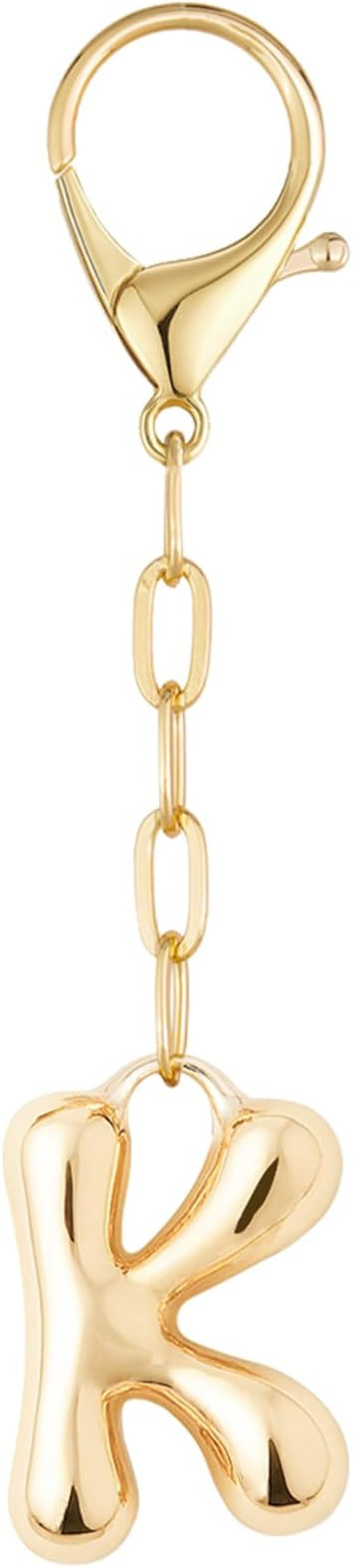 Initial Bag Charms, Bubble Letter Charm for Handbags, Cute Keychain with Letter, Initial Bag Char... | Amazon (US)