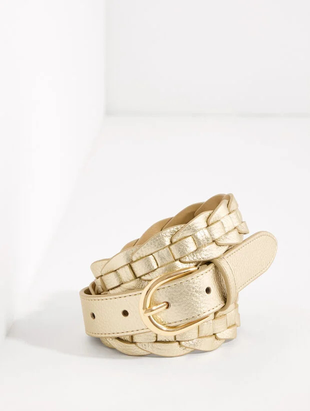 Braided Metallic Leather Chain Link | Talbots