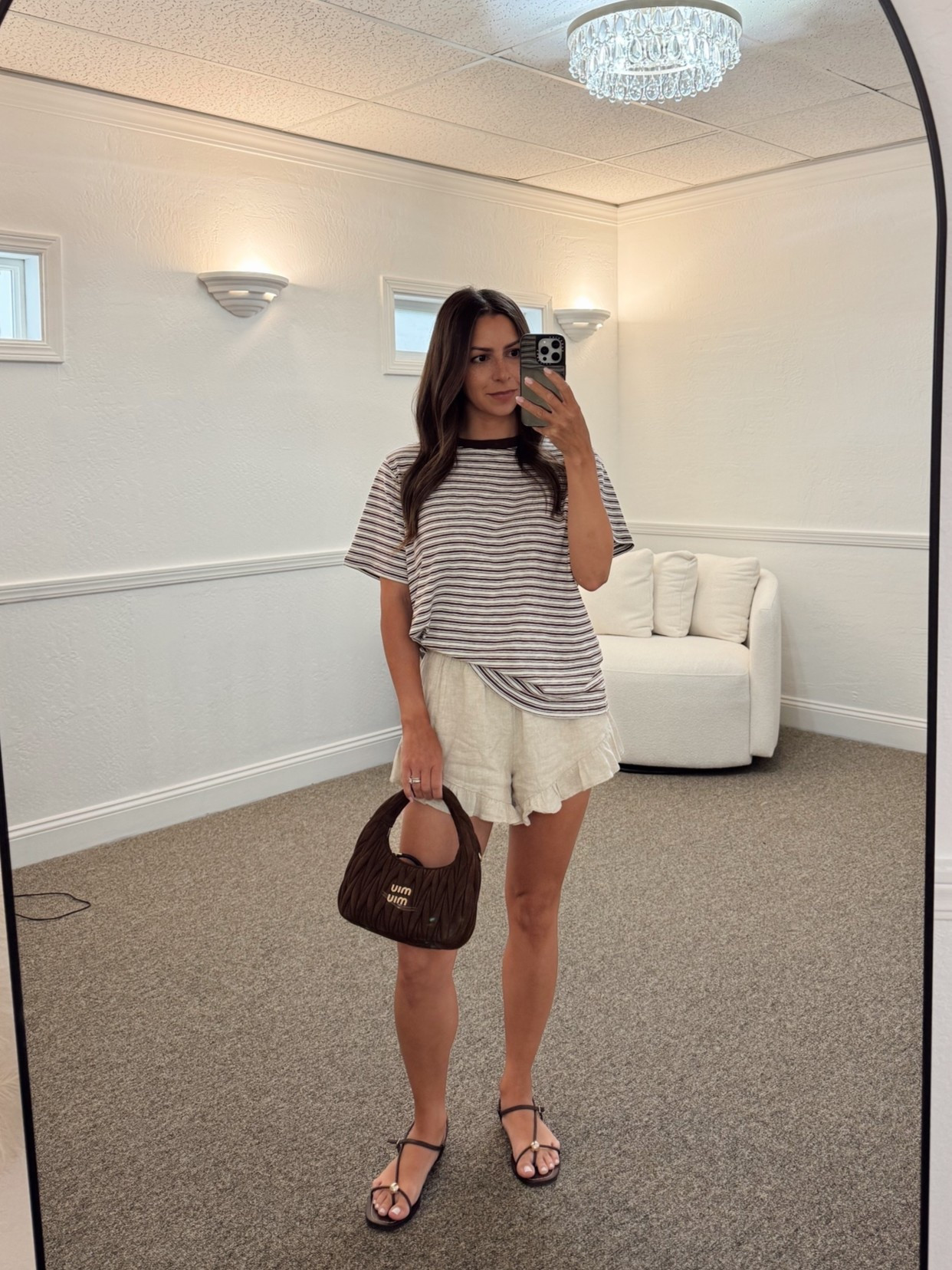 @abercrombie summer outfit

@abercrombie brown stripe t shirt- small
@abercrombie ruffle linen shorts- xs
Miu Miu brown bag
Brown strappy sandals- tts

Petite, summer outfit, linen shorts, striped tee, casual outfit

#LTKootd #LTKPetite #LTKSaleAlert