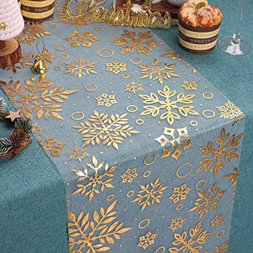 Christmas Gold Table Runner Glitter Gold Thin Mesh Table Runner 11 Inch x 16 Feet Bronzing Tablec... | Amazon (US)