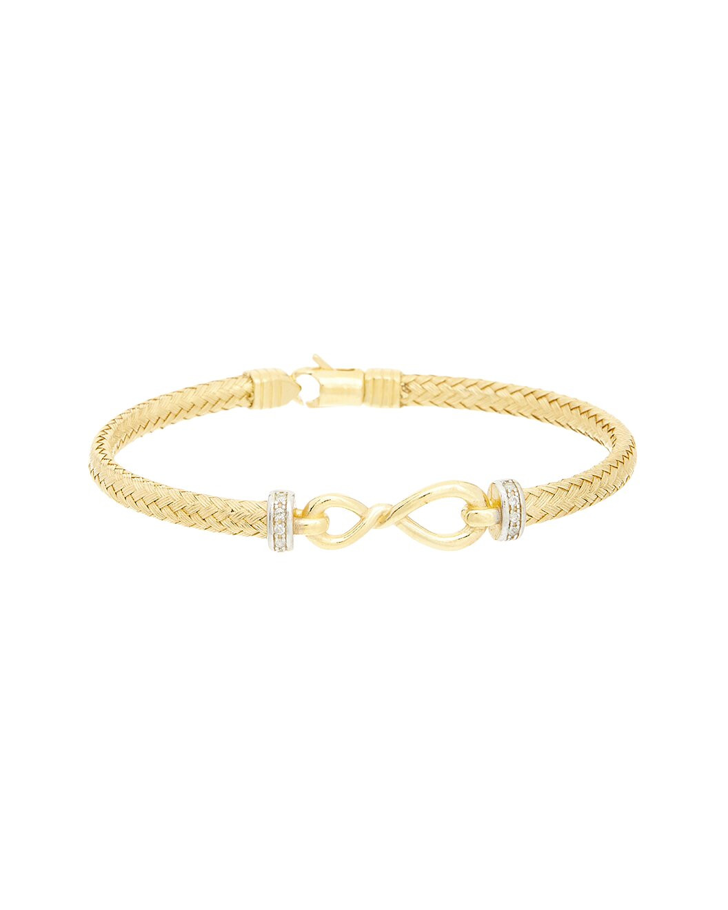 0.10 ct. tw. Diamond 18K Gold Over Silver Bangle Bracelet | Rue La La