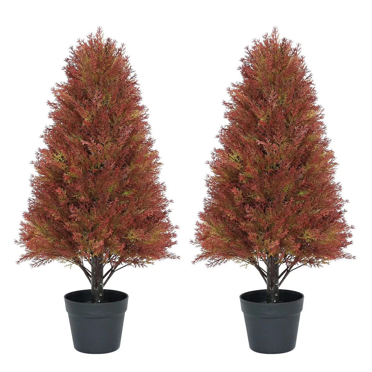 poetree 2 Pack 2.5ft Artificial Cedar Topiary Tree in Pot Fall decor Fake Plants Indoor/Outdoor f... | Target