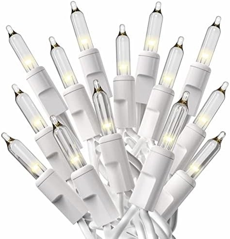 Prextex Christmas Lights (20 Feet, 100 Lights) - Clear White Christmas Tree Lights with White Wir... | Amazon (US)