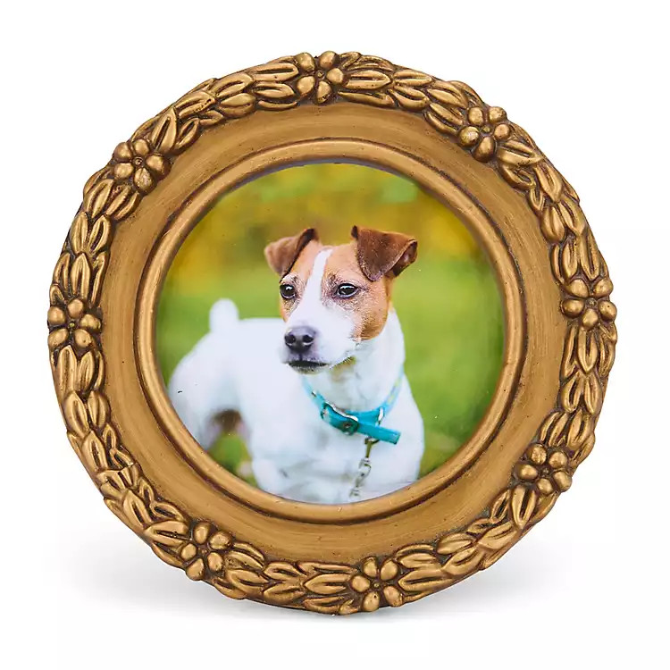 New! Round Gold Ornate Floral Picture Frame | Kirklands