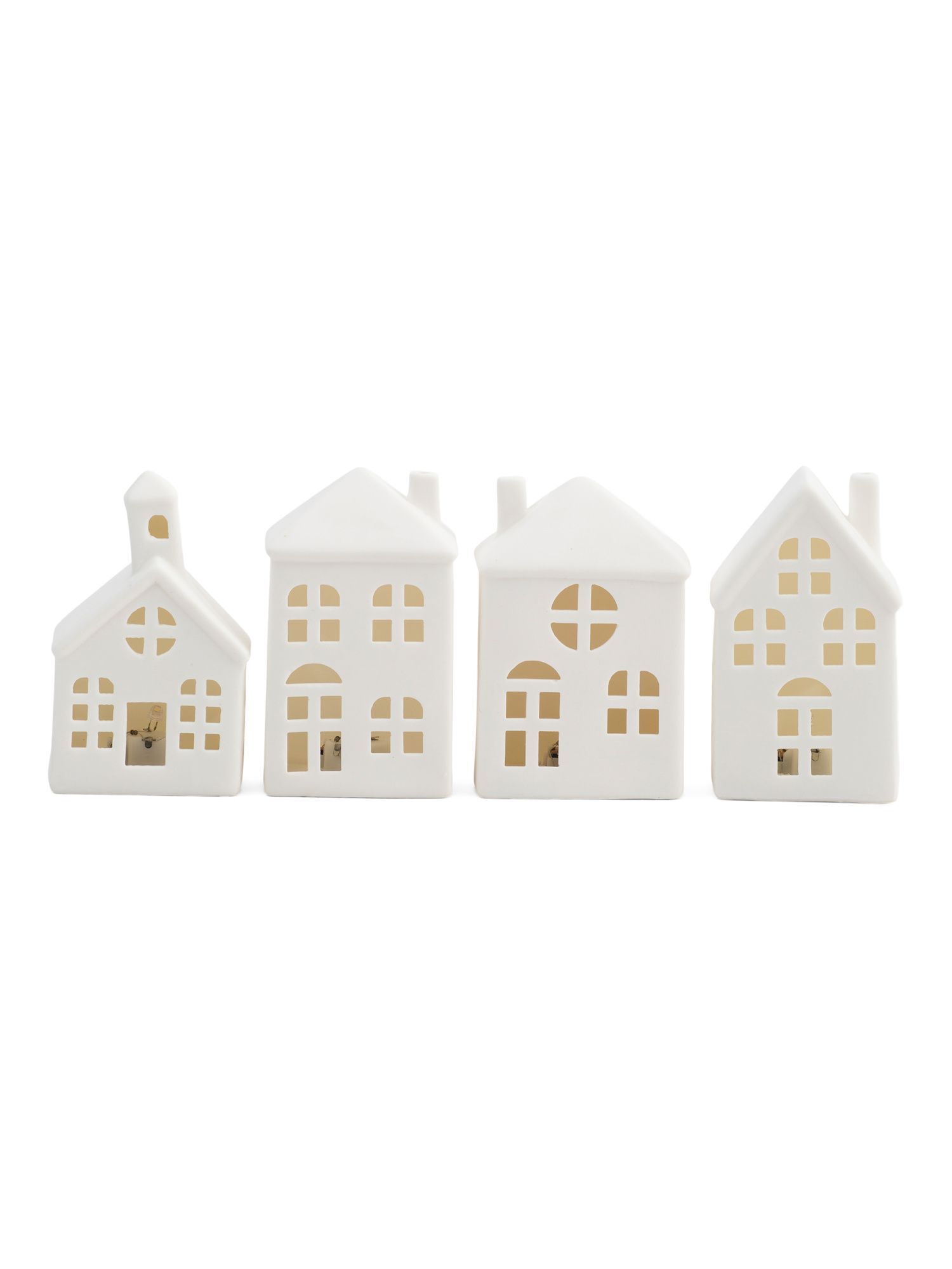 4pc 4in Porcelian Houses Set | Pillows & Decor | Marshalls | Marshalls