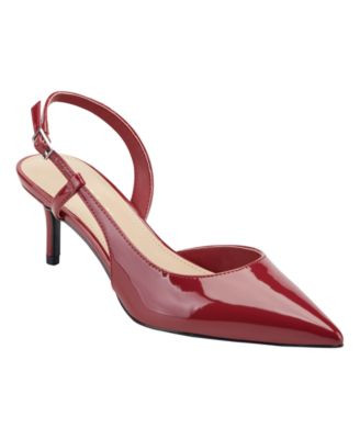 Marc Fisher Women's Caya Slingback Stiletto Heel Pumps - Black Patent | Macy's