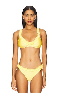 Solid & Striped The Cassidy Bikini Top in Custard from Revolve.com | Revolve Clothing (Global)