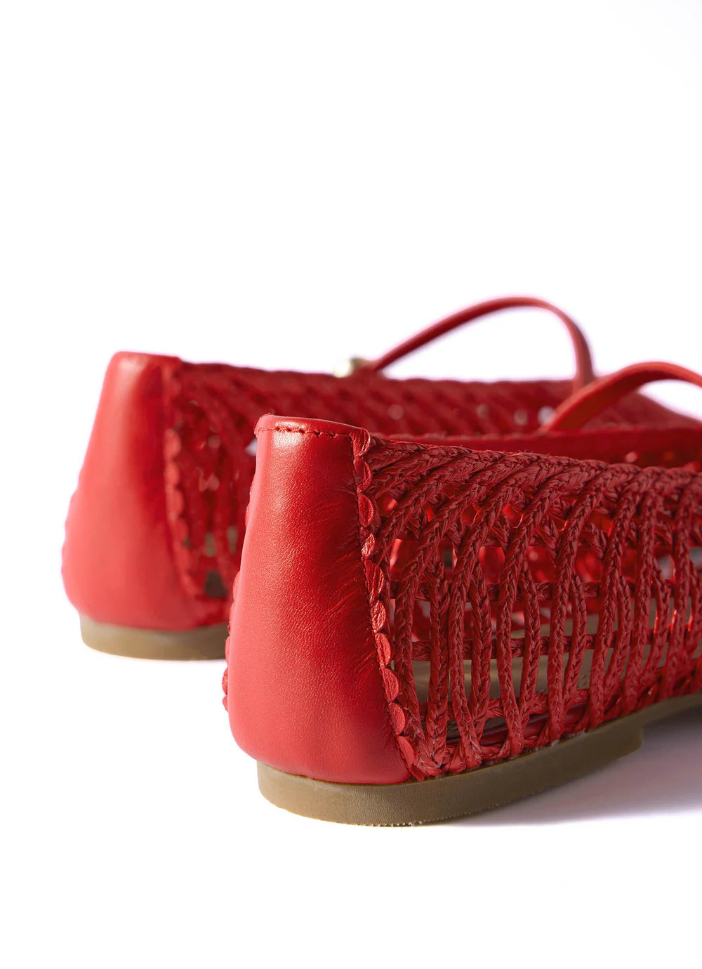 Lily Red Woven Ballet Flat Pumps | Mint Velvet