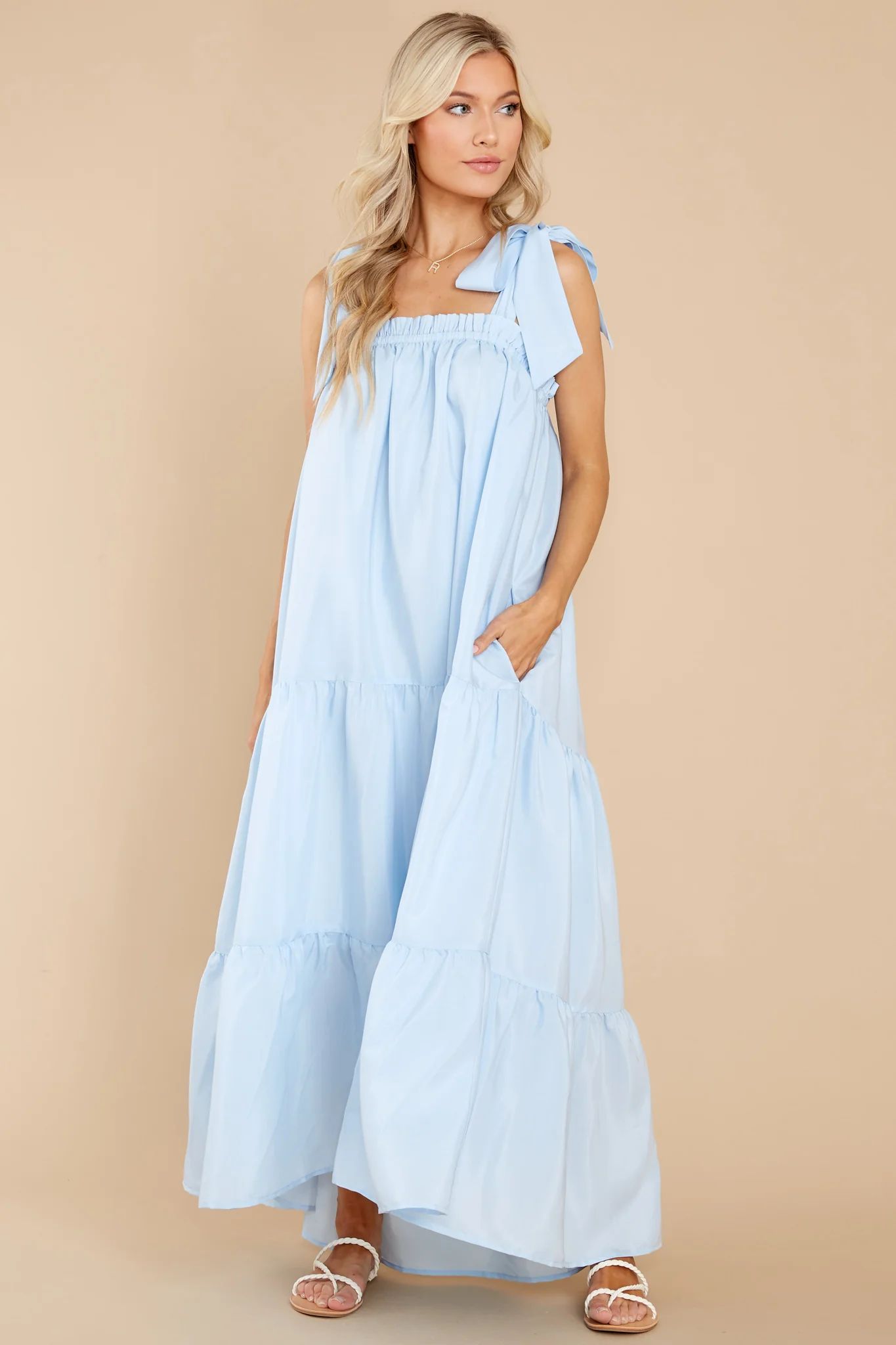 Starry Skies Light Blue Maxi Dress | Red Dress 