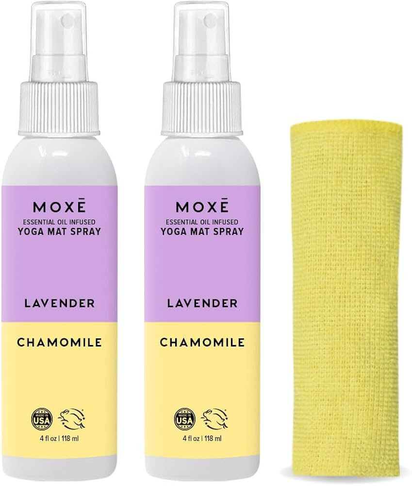 MOXE Yoga Mat Cleaner Spray, Lavender & Chamomile Essential Oil, Safe for All Mats & Exercise Equ... | Amazon (US)