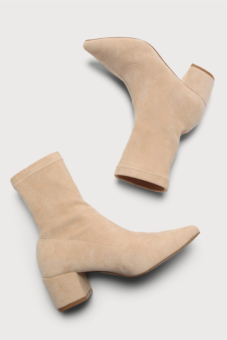 Aeryn Apricot Suede Pointed-Toe Mid-Calf Boots | Lulus (US)