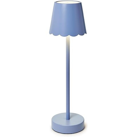 Two's Company Scalloped Edge Shade LED Cordless Table Lamp, 14.5-Inch, White | Amazon (US)