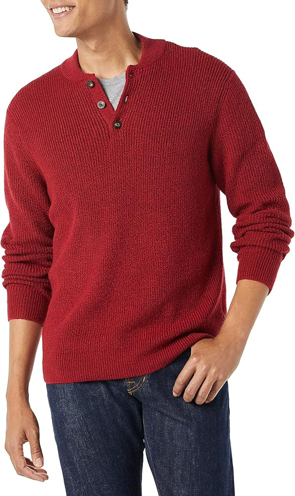 Amazon Essentials Men's Long-Sleeve Soft Touch Henley Sweater | Amazon (US)