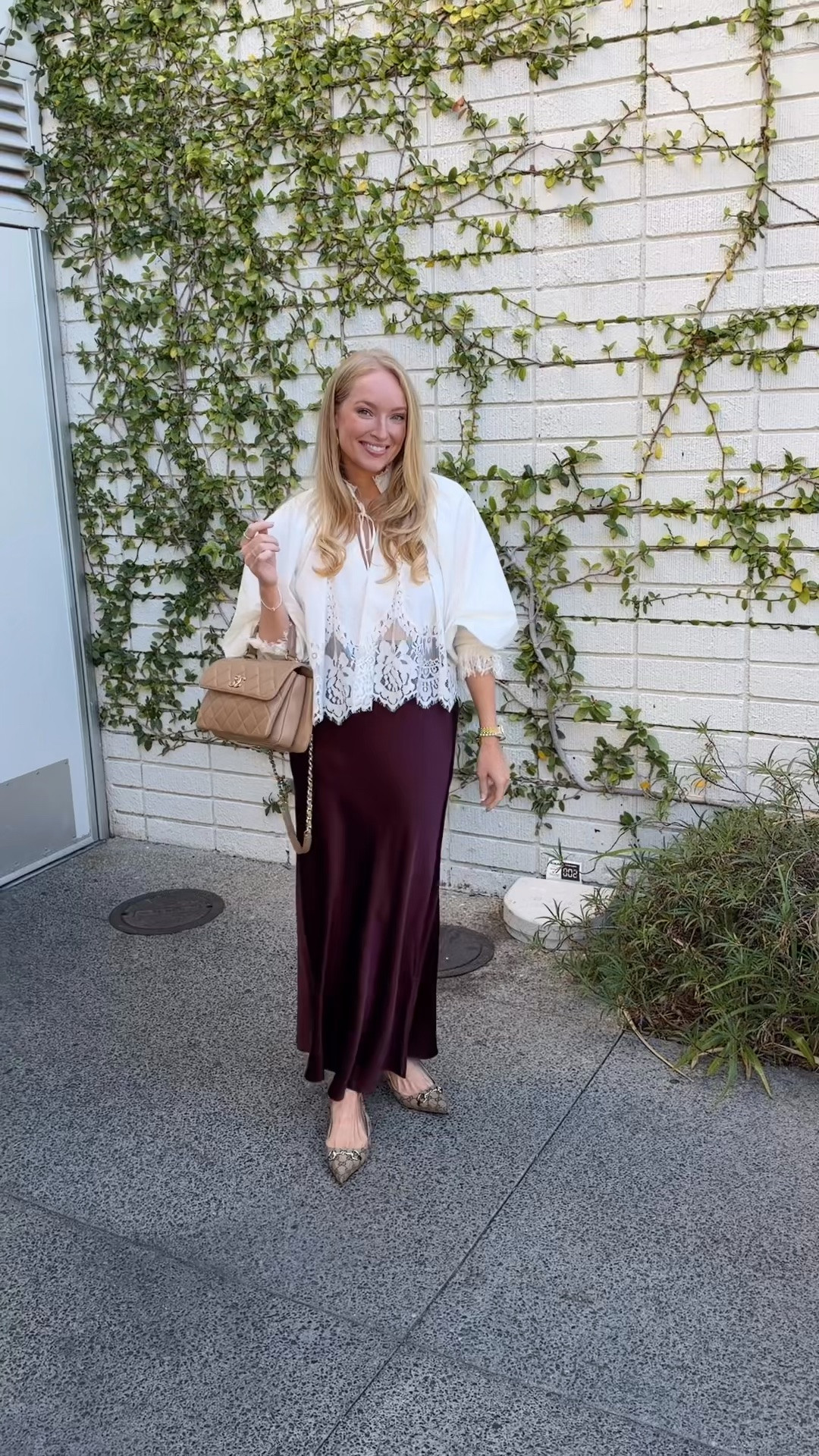 Wore this look to a YouTube event in LA and had so many creators asking me to send the link to this outfit! 

Sizing:
Top- small 
Skirt - wearing a medium I got it when I was pregnant (it’s TTS)
