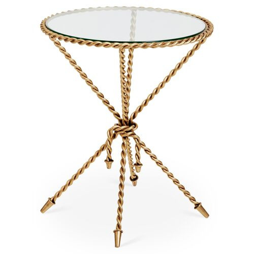 Hyannis Side Table, Antiqued Gold | One Kings Lane