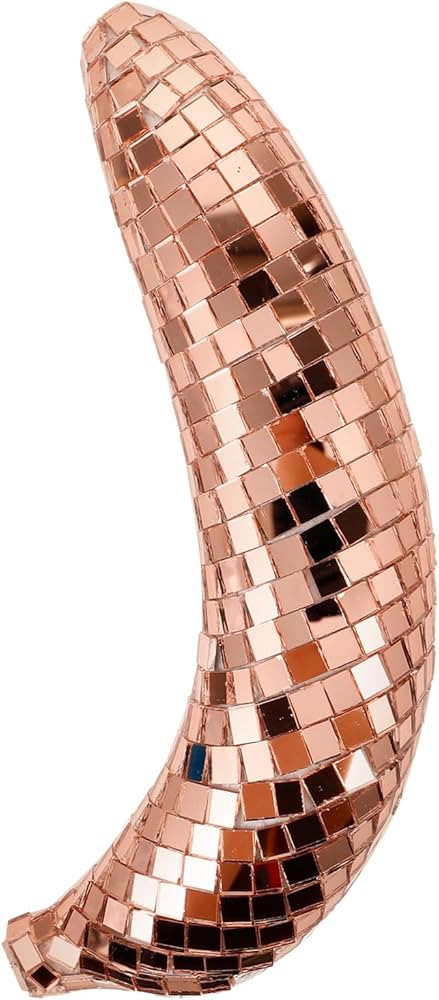 LOGOFUN Disco Banana Ornaments Novelty Mirror-like Banana Figurines Glitter Disco Fruit Banana St... | Amazon (US)