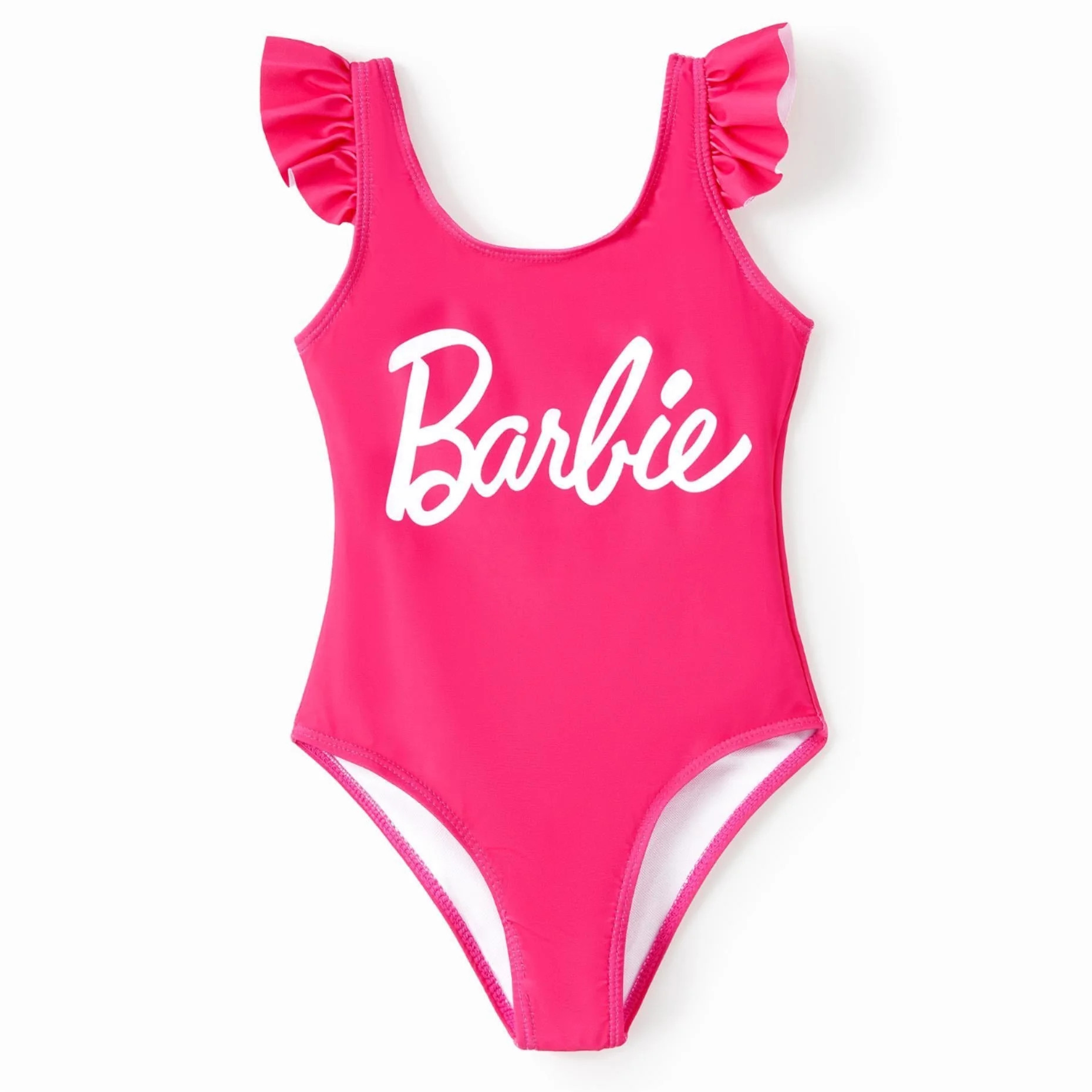 Barbie Girls One Piece Swimsuit Roseo Letter Print Flutter Summer Swimsuit Sizes 2-12 | Walmart (US)