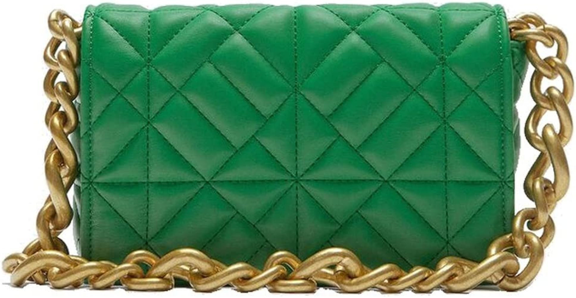 Fashion Shoulder Bags for Women Small Size Handbag Thick Chain Quilted Purses Evening Bag | Amazon (US)