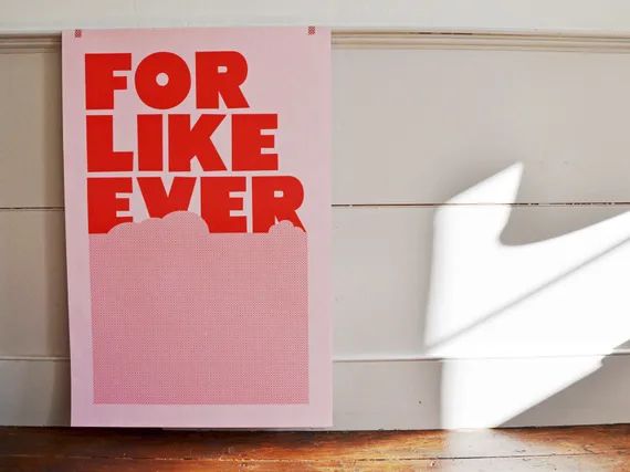 For Like Ever print in Pink & Red | Etsy (US)
