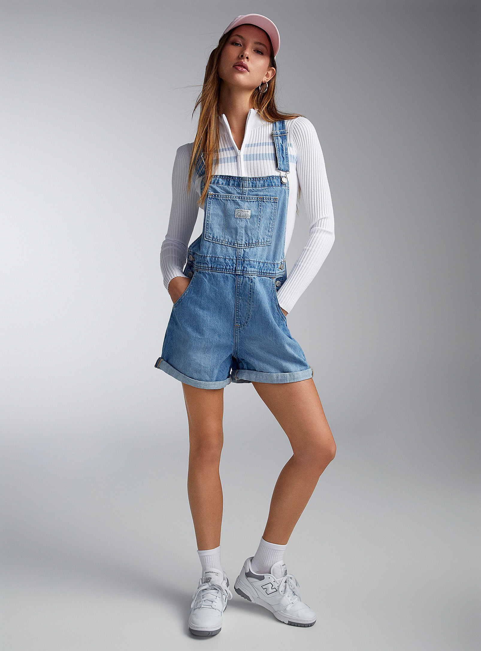 Levi's - Women's Vintage blue denim overall-shorts | Simons
