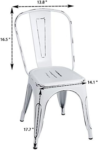 Furmax Metal Chairs Indoor/Outdoor Use Stackable Chic Dining Bistro Cafe Side Chairs Set of 4 (Di... | Amazon (US)