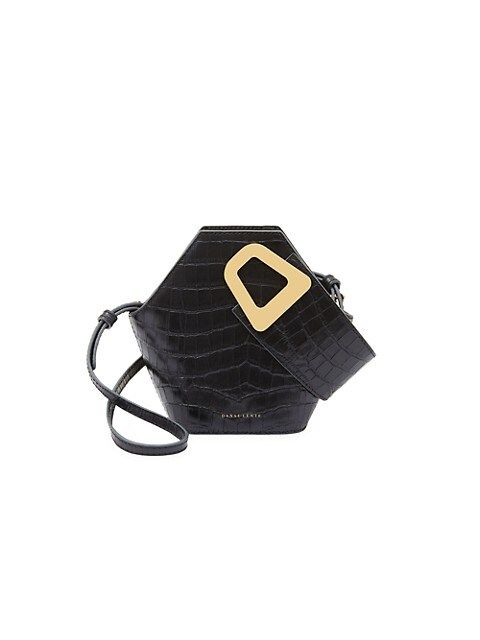 Extra-Small Johnny Geometric Croc-Embossed Leather Bucket Bag | Saks Fifth Avenue