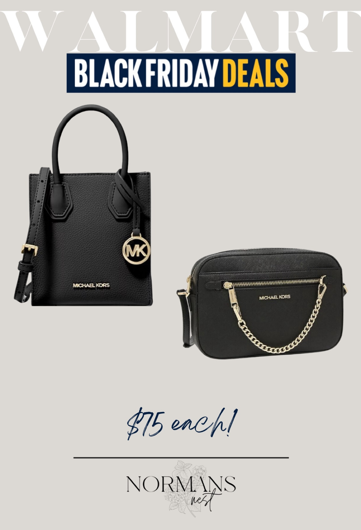 Walmart Black Friday! Great deals on Michael Kors handbags. Both of these cuties are around $75.

#LTKitbag #LTKGiftGuide #LTKsalealert