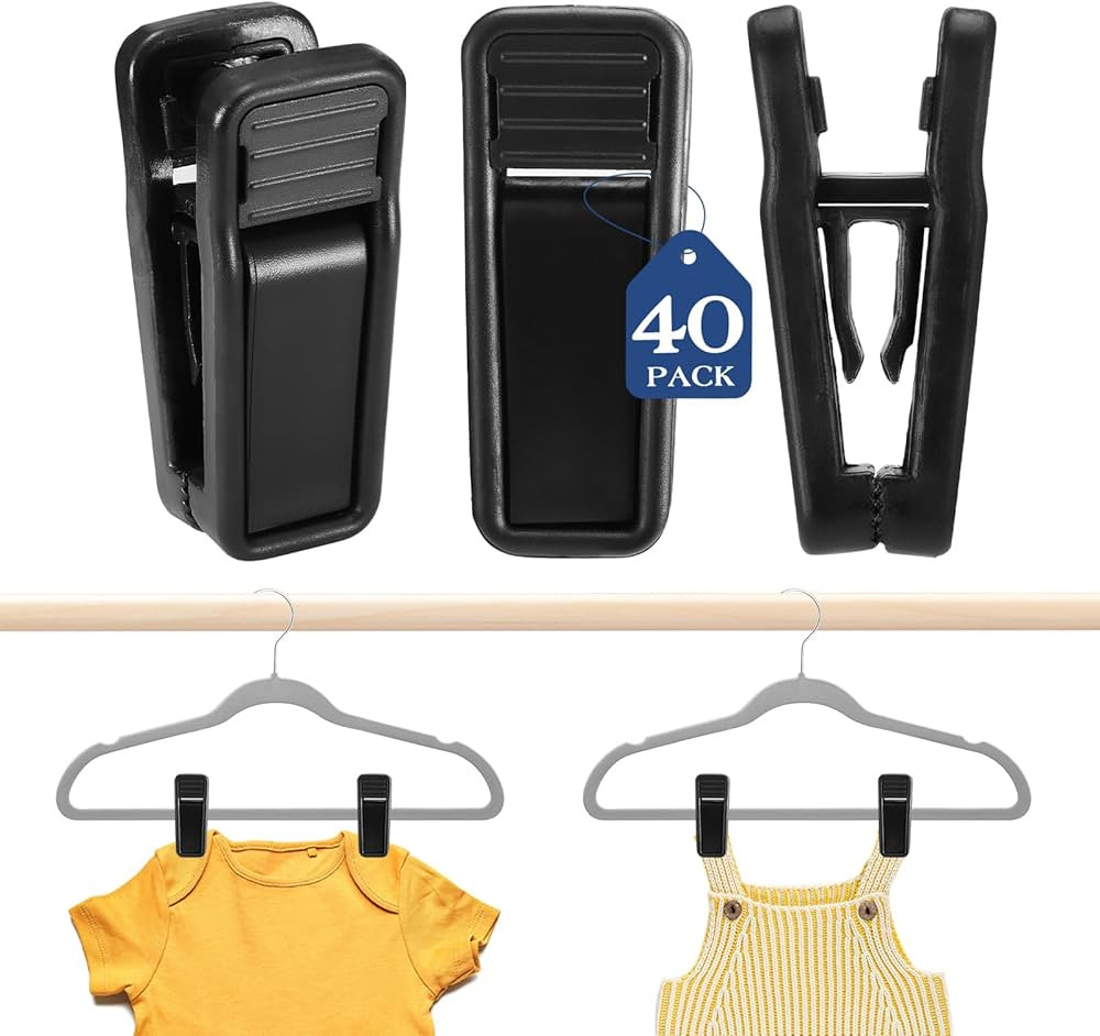 HOUSE DAY Plastic Hanger Clips for Baby Clothes, Strong Plastic Clips for Hangers, Multi-Purpose ... | Amazon (US)