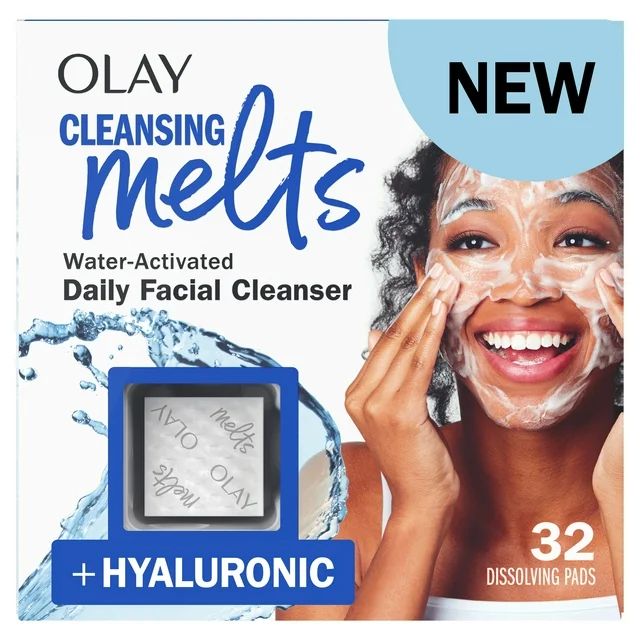 Olay Hyaluronic Acid Cleansing Melts, Foaming Face Wash for All Skin Types, 32 Count | Walmart (US)