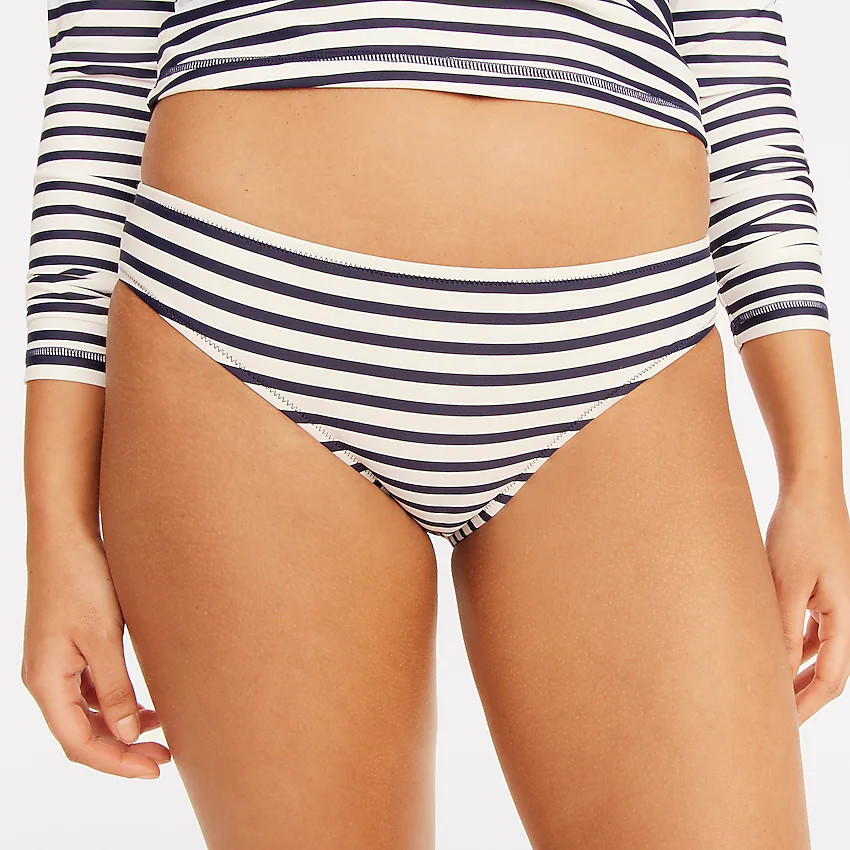Hipster full-coverage bikini bottom in stripe | J. Crew US