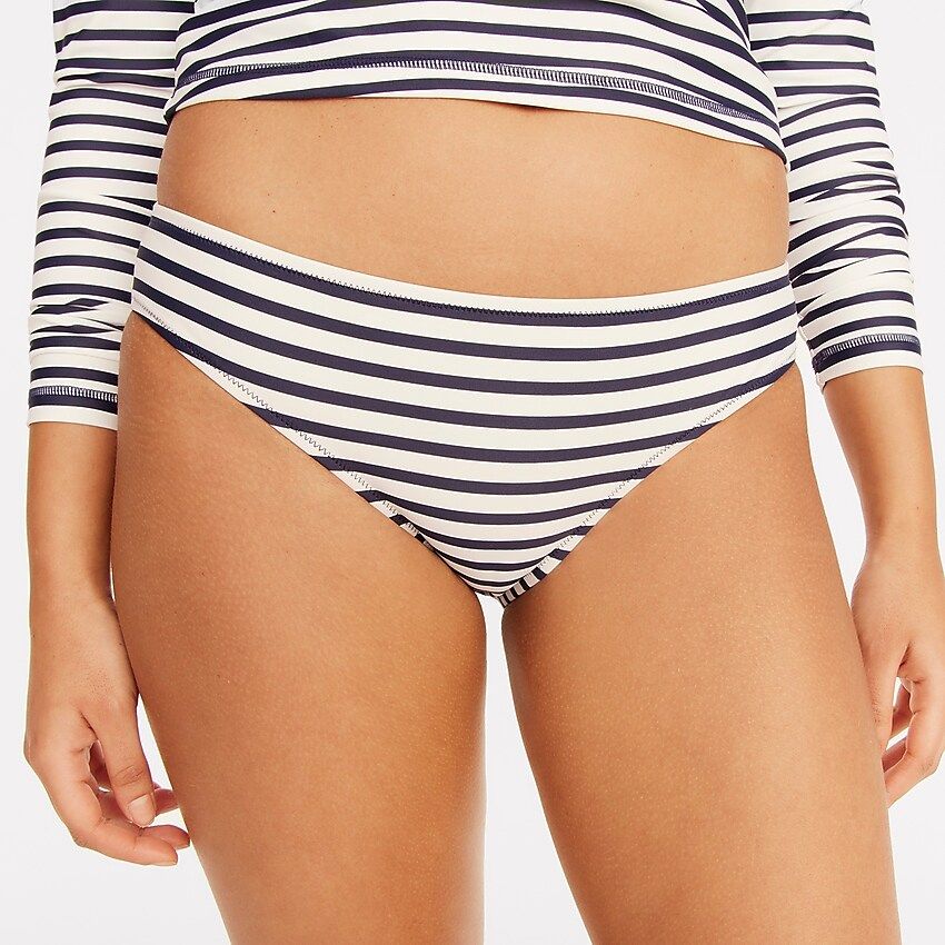 Hipster full-coverage bikini bottom in stripe | J.Crew US