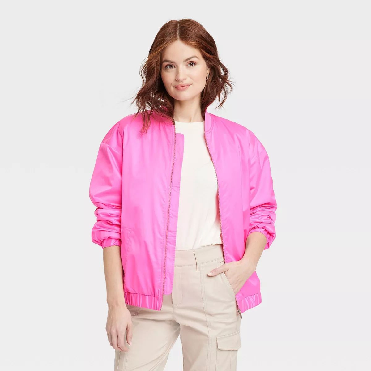 Women's Bomber Jacket - A New Day™ Pink | Target