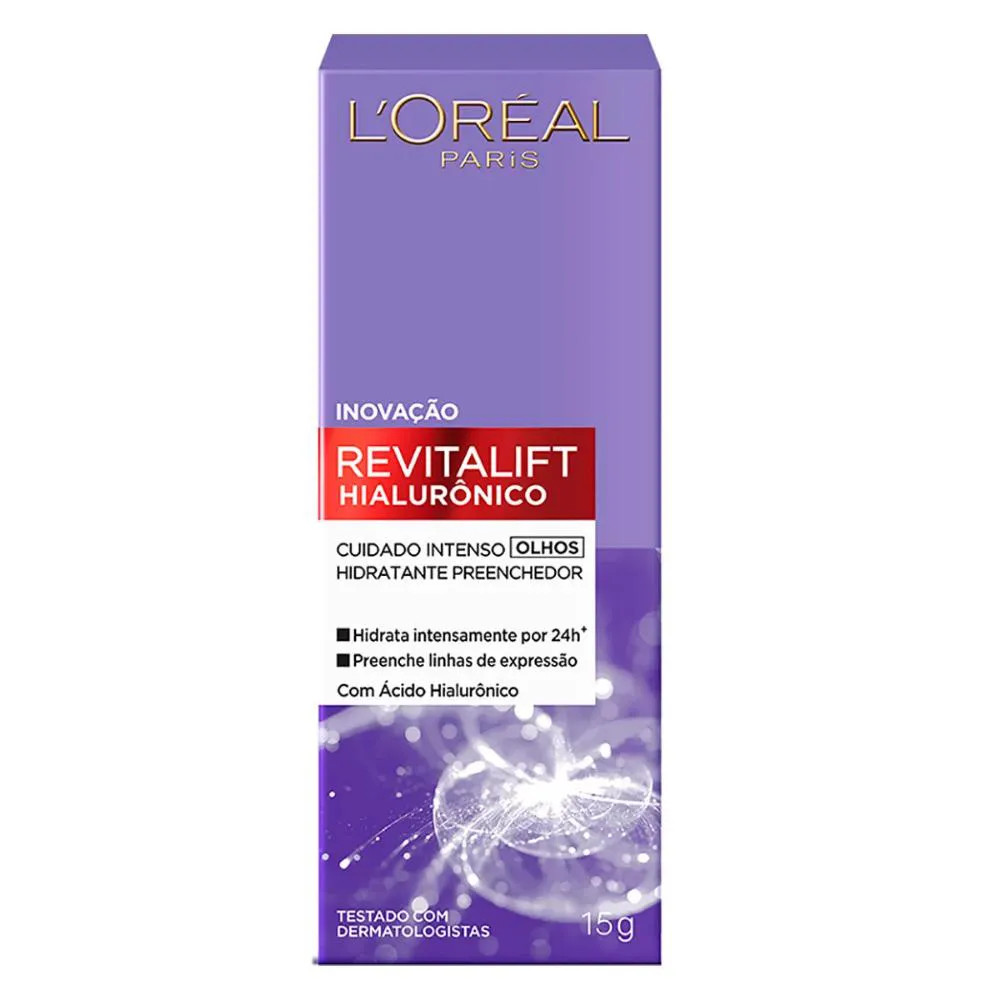Loreal Paris Revitalift Hialurônico Cuidado Intenso Olhos 15G | DrogaRaia (BR)