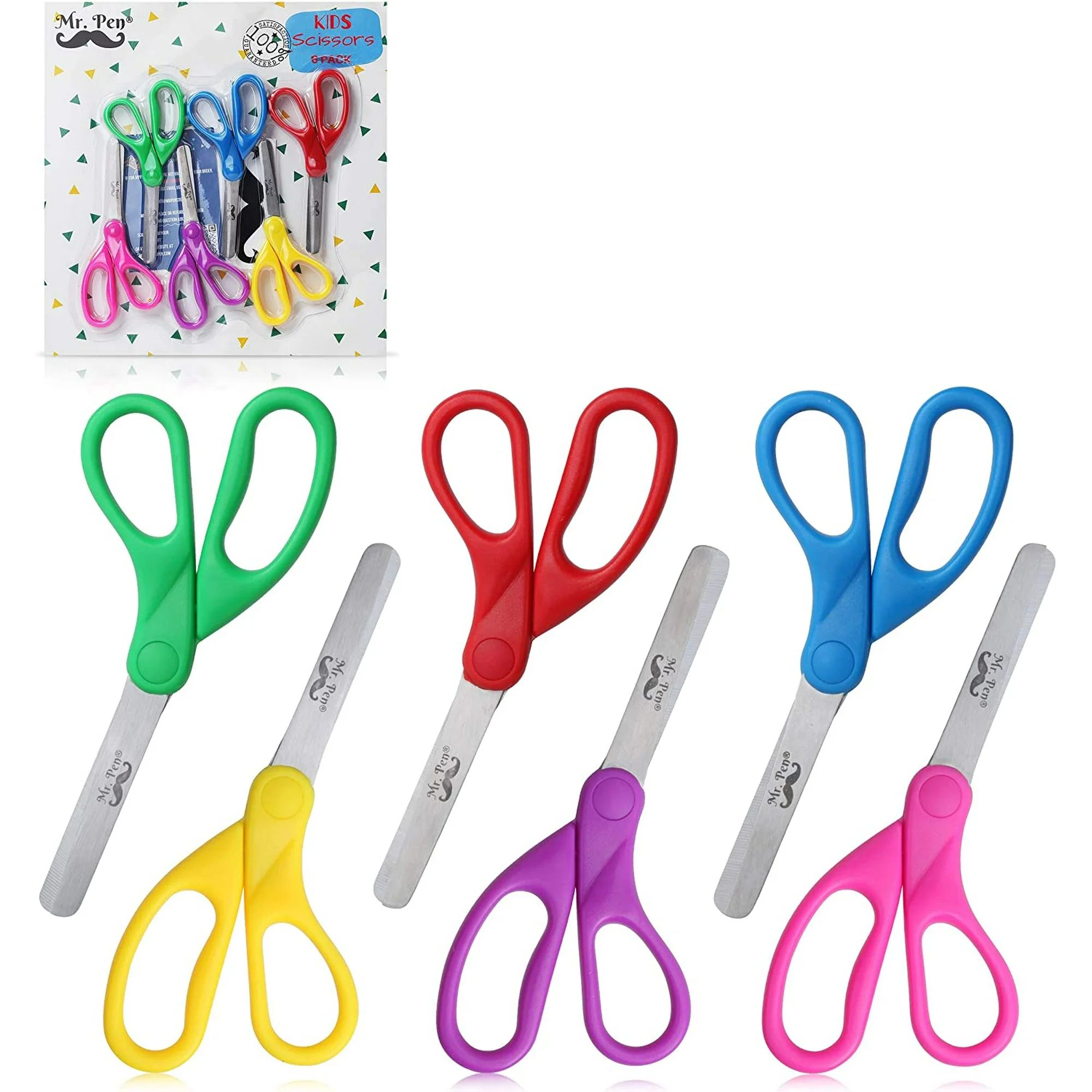 Mr. Pen- Scissors, Kids Scissors, Pack of 6, Small Scissors, 5" Scissors Kids, Craft Scissors | Walmart (US)