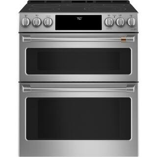 Cafe 30 in. 4 Burner Element Smart Slide-In Electric Range in Matte Stainless Steel with True Con... | The Home Depot