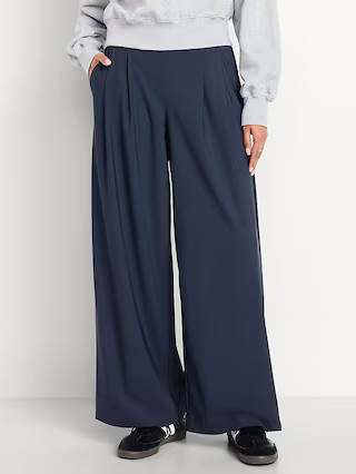 Extra High-Waisted SleekTech Pleated Trousers | Old Navy (US)