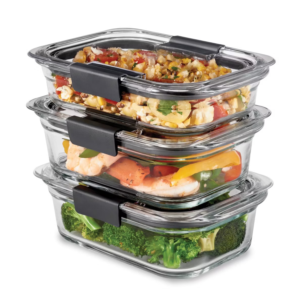 Rubbermaid 6pc (set of 3) Brilliance Glass Food Storage Containers: Glass Meal Prep & Lunch Conta... | Target