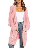 MEROKEETY Women's Oversized Long Batwing Sleeve Cardigan Waffle Knit Sweater Coat | Amazon (US)